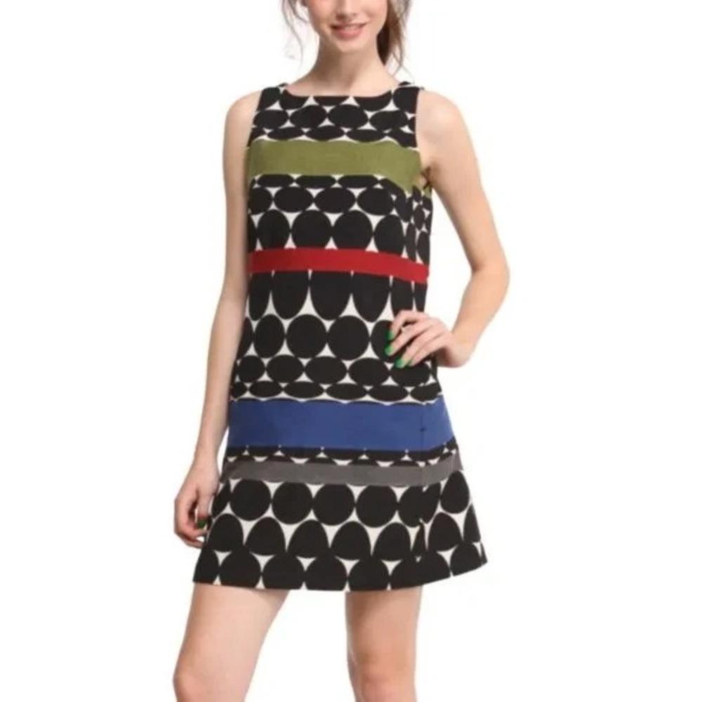 Desigual Women‎ Colored Printed Mini Dress Sz 38 US 6 Sleeveless Boho Retro